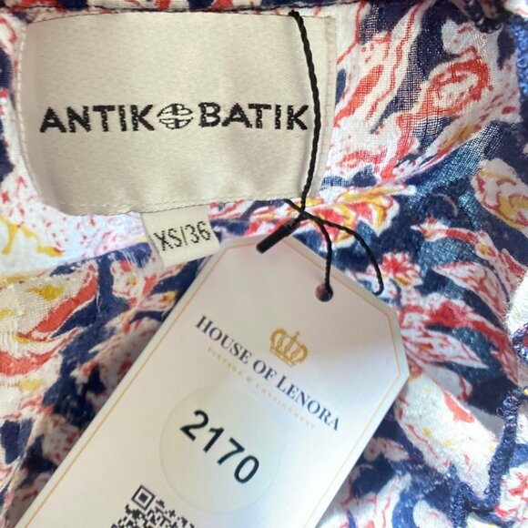 ANTIK BATIK Andre Floral Cotton Mini Long Sleeve Dress , size Extra Small - Picture 8 of 15